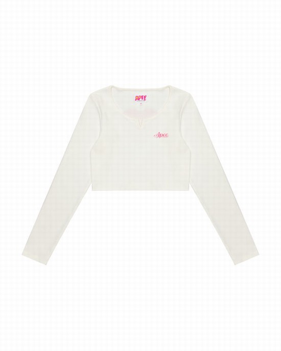 Bape Cropped slim cut Blúzky Damske Biele | SK-9368