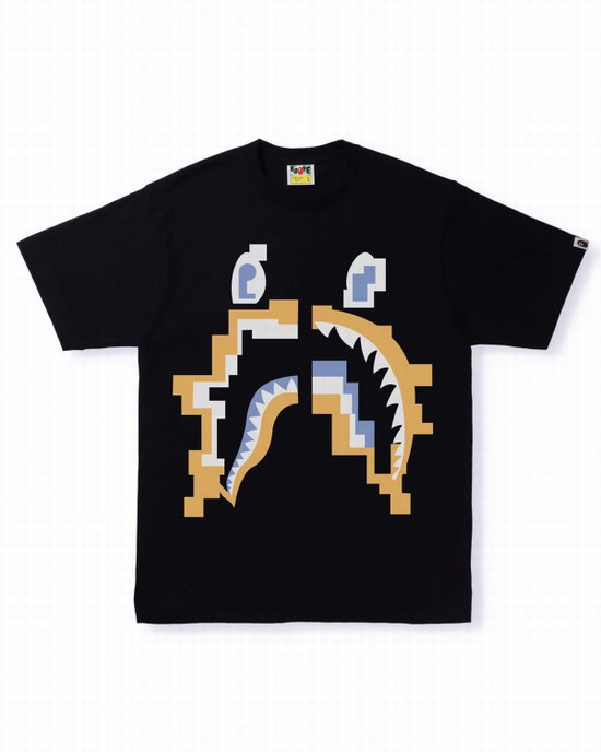 Bape Digitálny Shark Tricko Panske Čierne | SK-3240