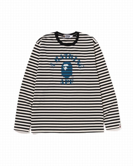 Bape Discharge College Hoop L/S Tricko Panske Biele | SK-0284