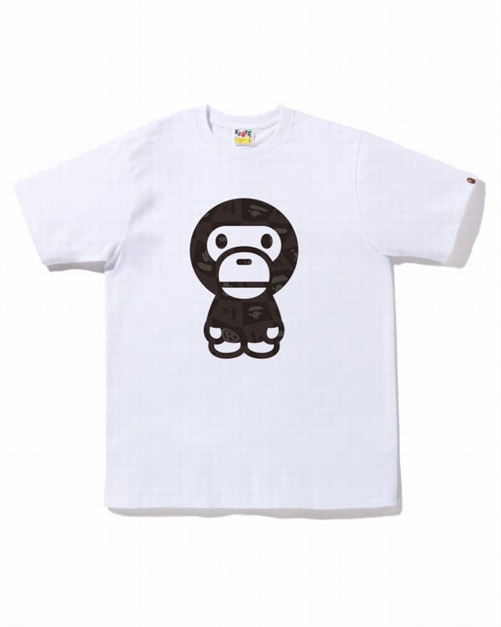 Bape Distortion Big Milo Tricko Panske Biele | SK-7185