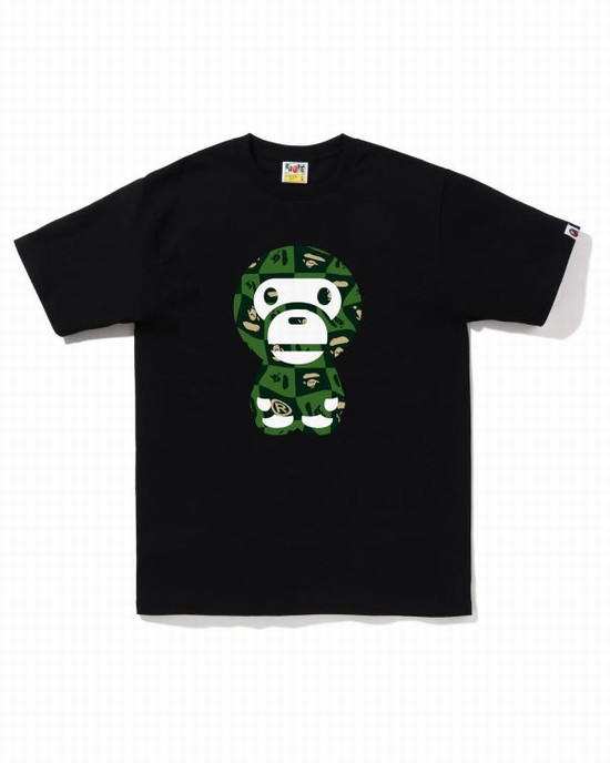 Bape Distortion Big Milo Tricko Panske Čierne | SK-3795