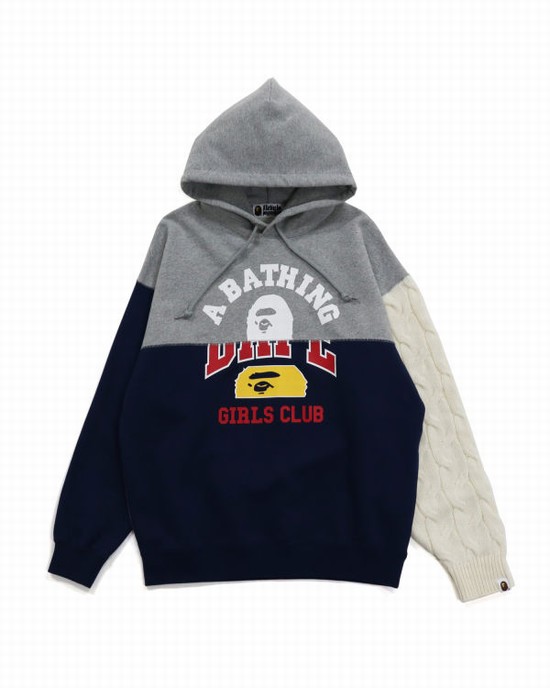 Bape Docking Cable Sleeve Oversized Pullover Mikiny S Kapucňou Damske Siva | SK-4827