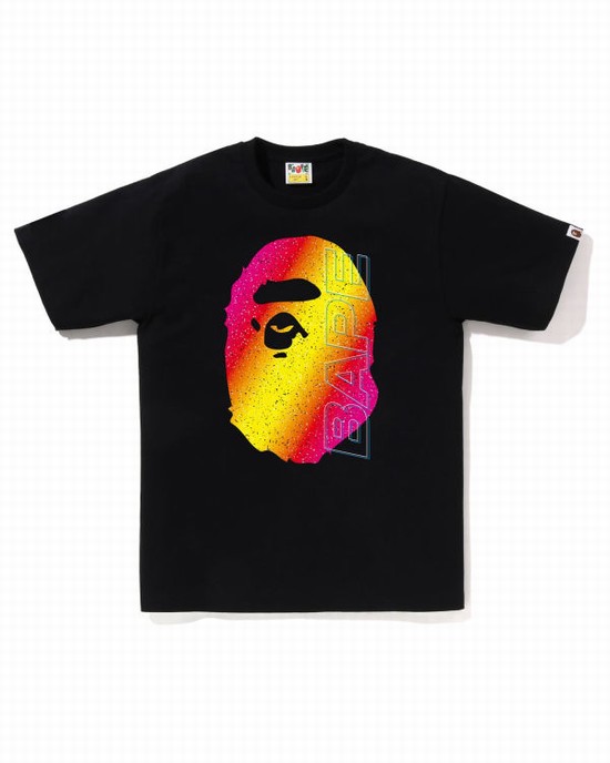 Bape Electro Neon Tricko Panske Čierne | SK-5194