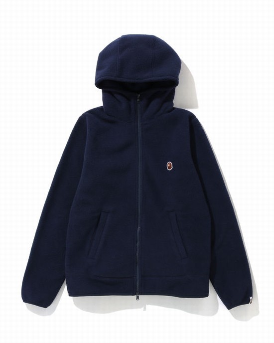 Bape Fleece one point zip Mikiny S Kapucňou Damske Námornícka Modrá Modre | SK-5326