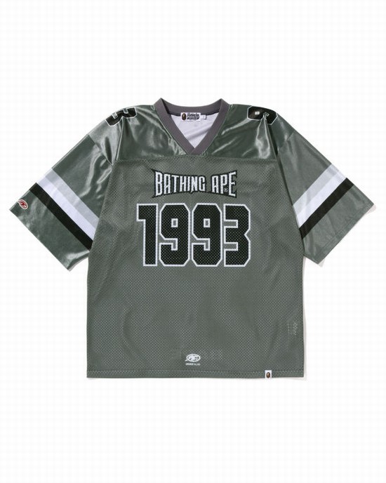 Bape Football Jersey Tricko Panske Siva | SK-5736