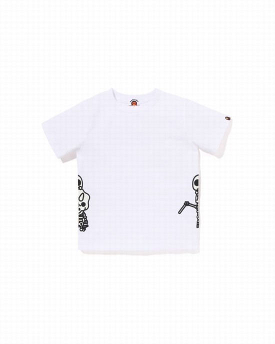 Bape Glow In The Dark Bone Dinosaur Tricko Detske Biele | SK-2490