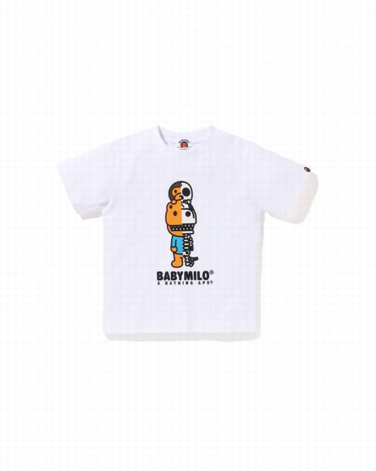 Bape Glow In The Dark Rex Bone Tricko Detske Biele | SK-8157