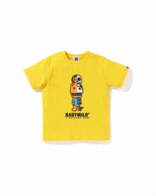 Bape Glow In The Dark Rex Bone Tricko Detske Žlté | SK-8675