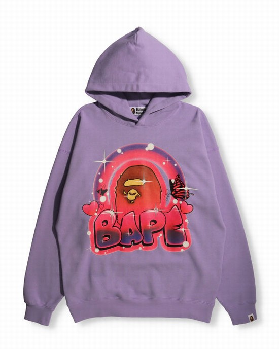 Bape Graffiti Oversized Pullover Mikiny S Kapucňou Damske Nachový | SK-5238