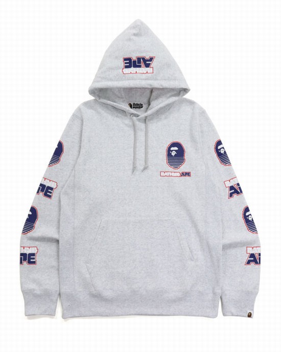 Bape Grafika #1 Pullover Mikiny S Kapucňou Panske Svetlo Siva | SK-3174