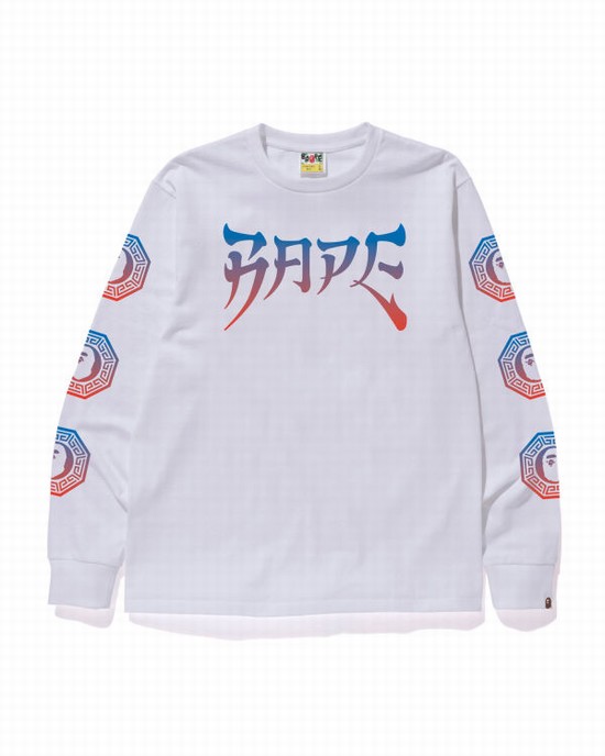Bape Grafika Tricko Panske Biele | SK-6209
