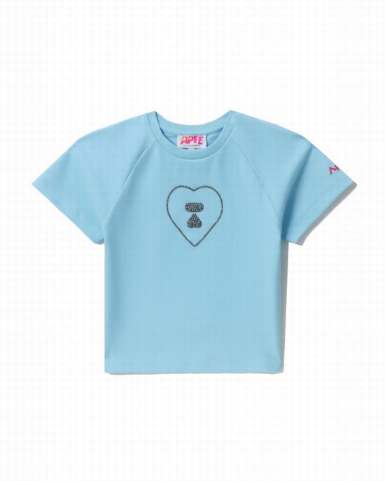 Bape Grafika crop #2 Tricko Damske Modre | SK-8412