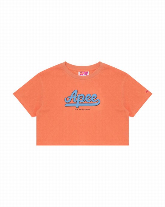Bape Grafika cropped Tricko Damske Oranžové | SK-5103