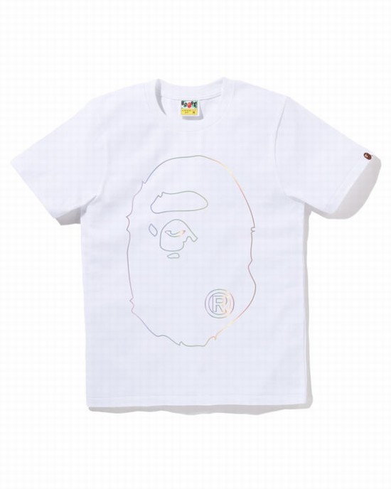 Bape Hologram Big Ape Head Tricko Damske Biele | SK-0861