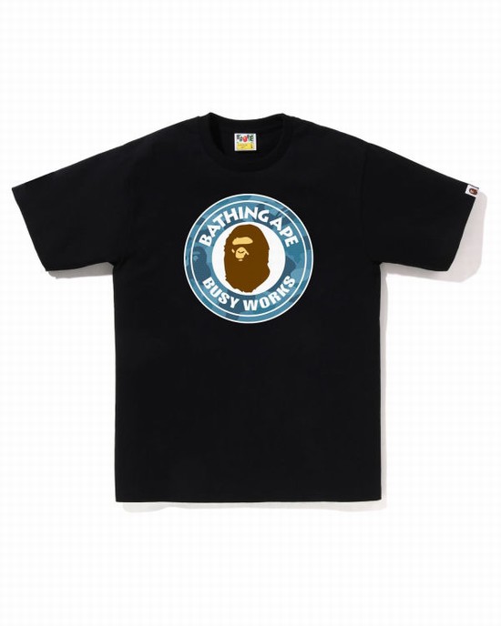 Bape Honeycomb Camo Busy Works Tricko Panske Čierne | SK-1427
