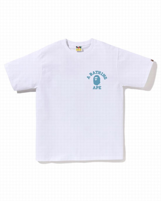 Bape Honeycomb Camo College ATS Tricko Panske Biele | SK-2130
