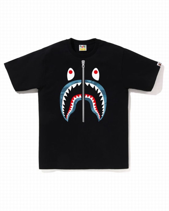 Bape Honeycomb Camo Shark Tricko Panske Čierne | SK-3974