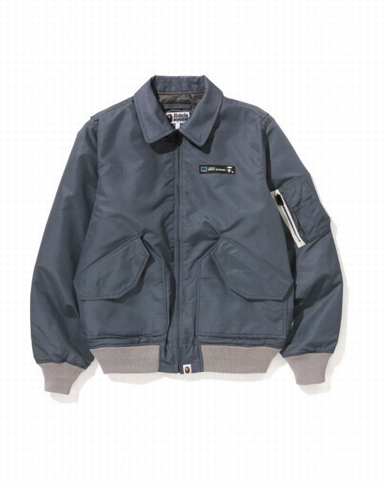 Bape Honeycomb Ripstop Bomber Bundy Panske Siva | SK-0459