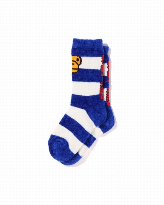 Bape Hoop Milo Face Ponozky Detske Modre | SK-5672