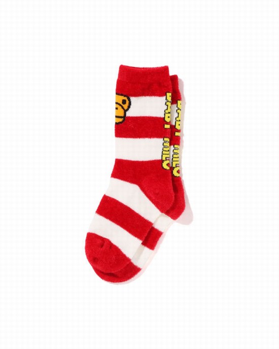 Bape Hoop Milo Face Ponozky Detske Svetlo Červené | SK-1543