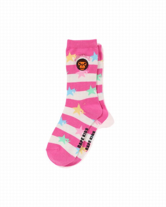Bape Hoop Milo Sta Ponozky Detske Ruzove | SK-0492