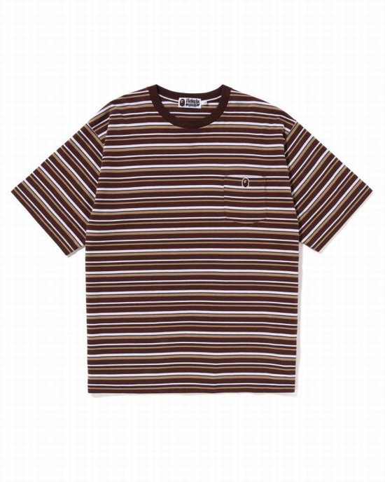 Bape Hoop One Point Relaxed Fit Tricko Panske Hnede | SK-2461