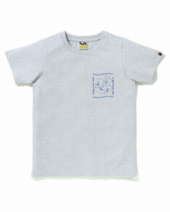 Bape Ink Print Tricko Damske Siva | SK-5183
