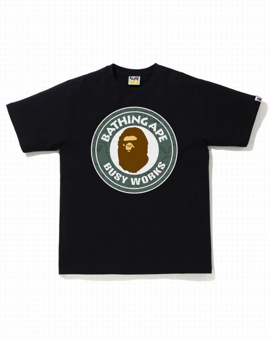 Bape Line 1st Camo Busy Works Tricko Panske Čierne | SK-3845
