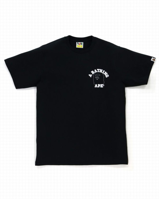 Bape Line 1st Camo Face Tricko Panske Čierne | SK-8912