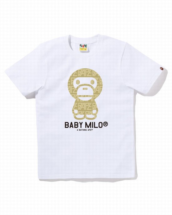 Bape Logo Monogram Milo Tricko Damske Biele | SK-3164