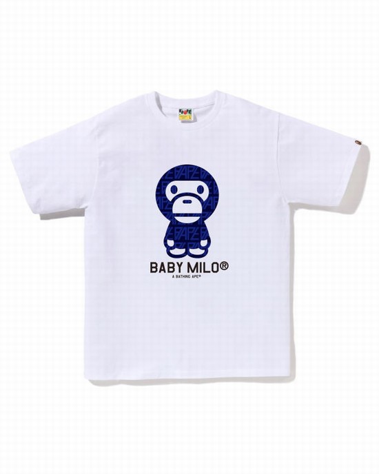 Bape Logo Monogram Milo Tricko Panske Biele | SK-2356