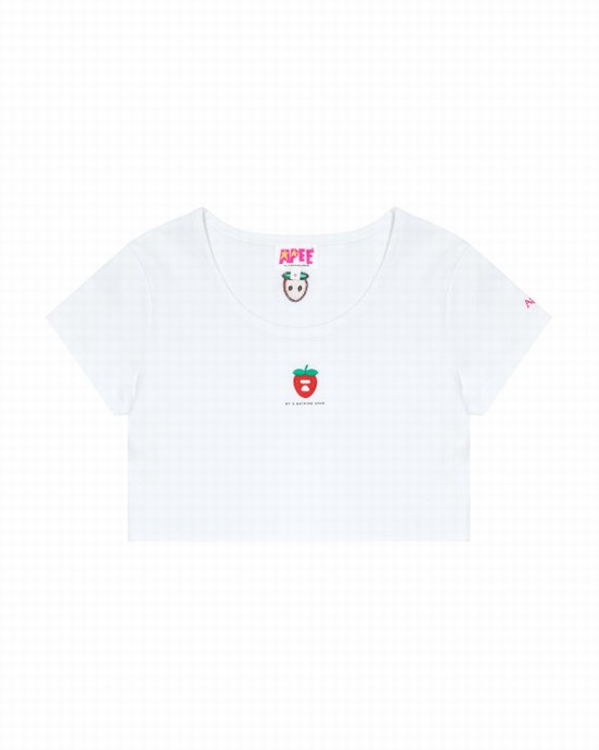 Bape Logo berry Tricko Damske Biele | SK-8530