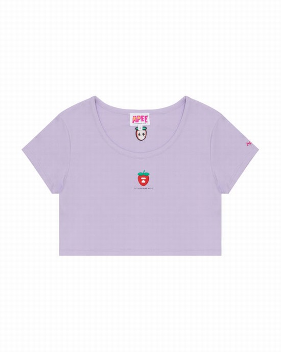 Bape Logo berry Tricko Damske Nachový | SK-7426