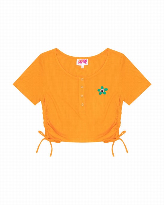 Bape Logo drawstring cropped Blúzky Damske Oranžové | SK-2470