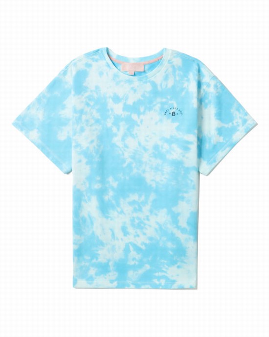 Bape Logo-dye Tricko Damske Modre | SK-5602