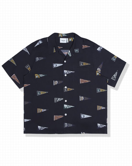 Bape Logo print short sleeve Kosele Panske Čierne | SK-9012