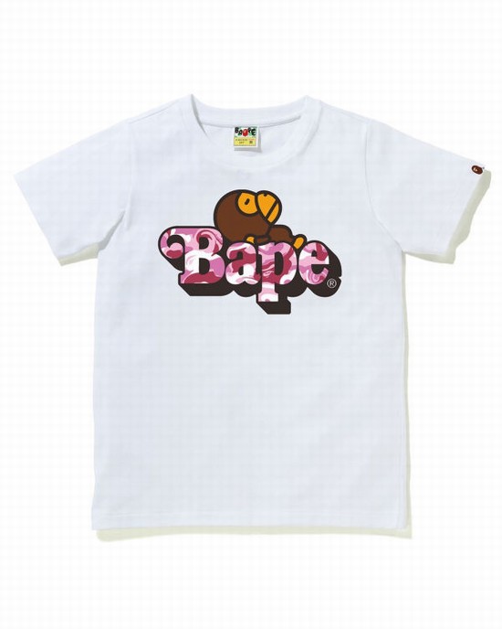 Bape Marble Camo Milo On Tricko Detske Biele | SK-9142