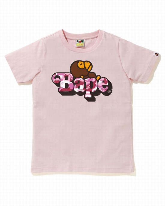 Bape Marble Camo Milo On Tricko Detske Ruzove | SK-6149