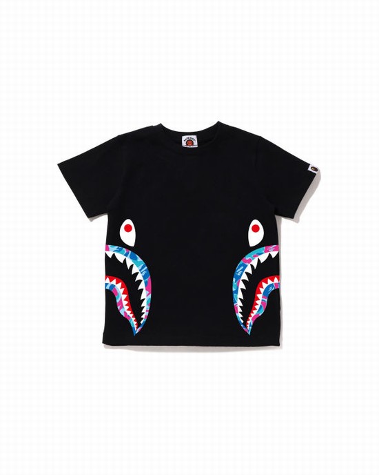 Bape Marble Camo Side Shark Tricko Detske Čierne | SK-4916