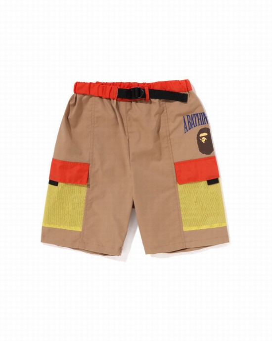 Bape Mesh Pocket Sortky Detske Béžové | SK-9140