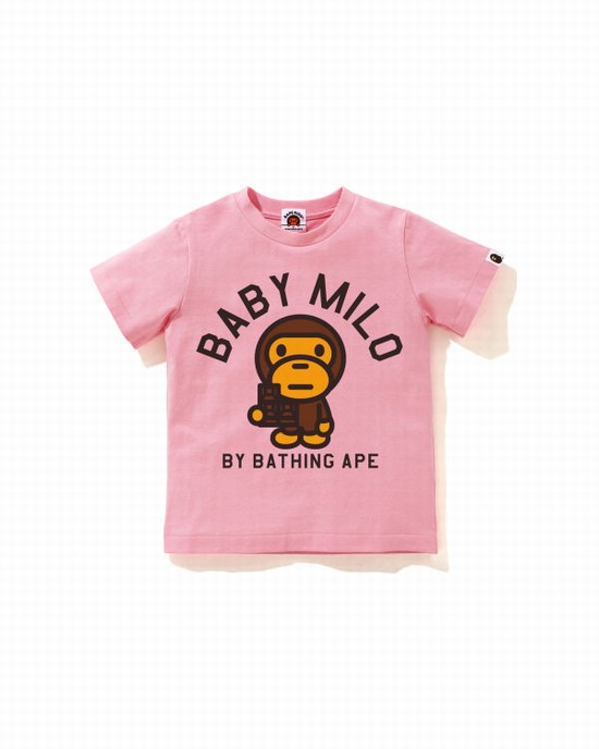 Bape Milo Chocolate Tricko Detske Ruzove | SK-3016