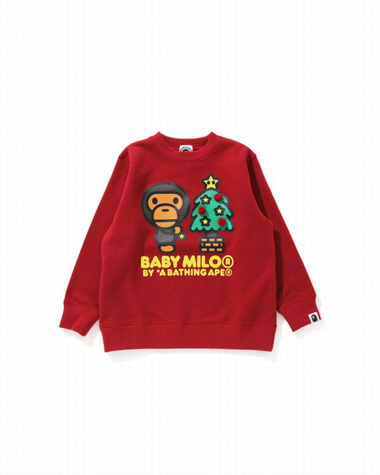 Bape Milo Christmas Tree Crewneck Mikiny Detske Svetlo Červené | SK-0928