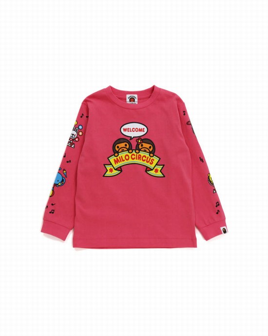 Bape Milo Circus L/S Tricko Detske Ruzove | SK-7453