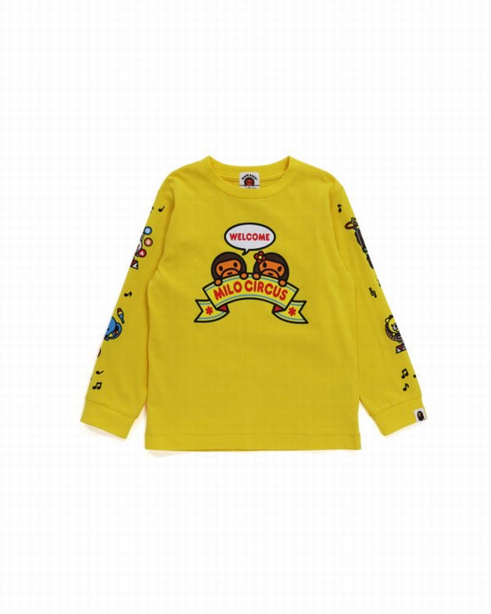 Bape Milo Circus L/S Tricko Detske Žlté | SK-7408