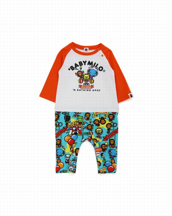 Bape Milo Circus L/S romper Body Detske Oranžové | SK-7461