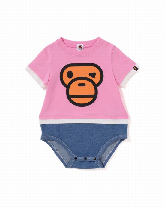 Bape Milo Face Layered Body Detske Ruzove | SK-5123