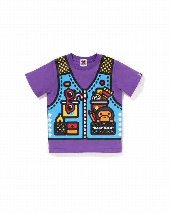 Bape Milo Fishing Print Tricko Detske Nachový | SK-1694
