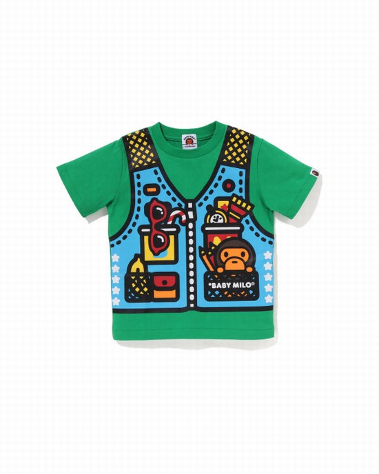 Bape Milo Fishing Print Tricko Detske Tyrkysové | SK-2701
