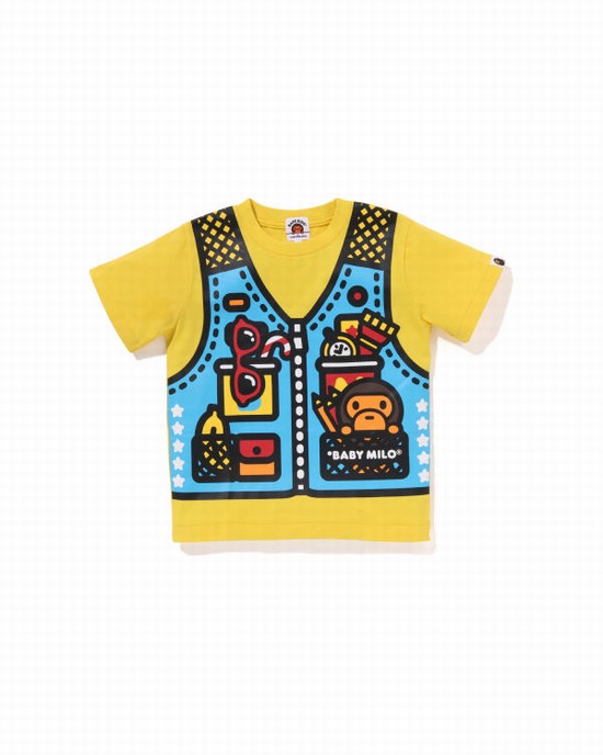 Bape Milo Fishing Print Tricko Detske Žlté | SK-0871