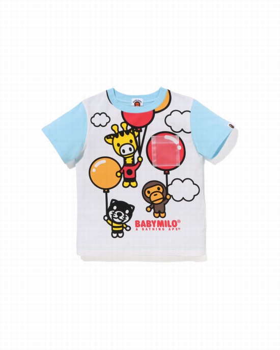 Bape Milo Friends Balloon Tricko Detske Svetlo Modre | SK-0243